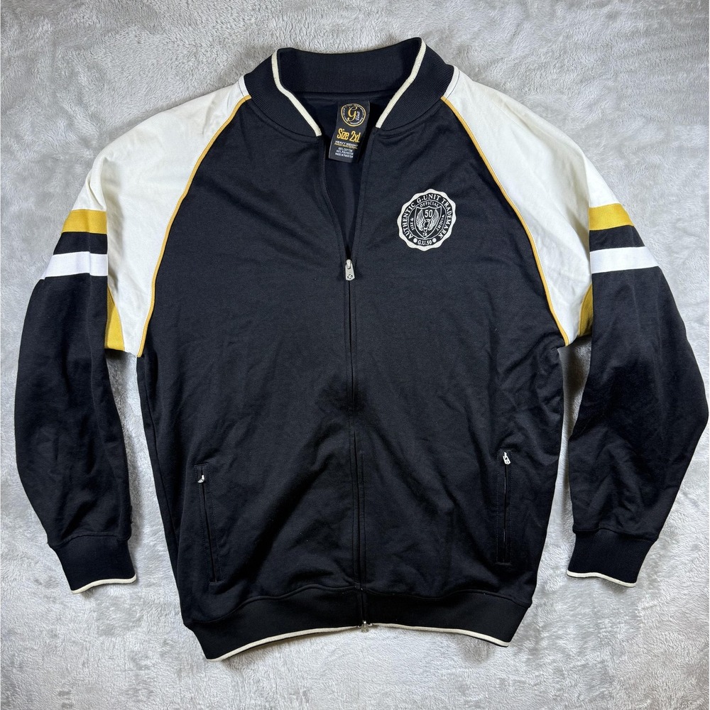 G-Unit Jacket Mens 2XL Black White Full Zip Track Striped Hip Hop Streetwear